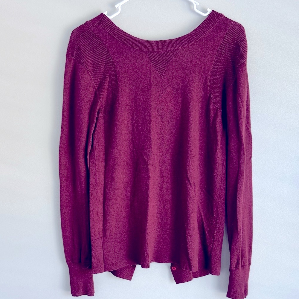 Lululemon Athletica Red V-Neck Sweater Classic Knit Design